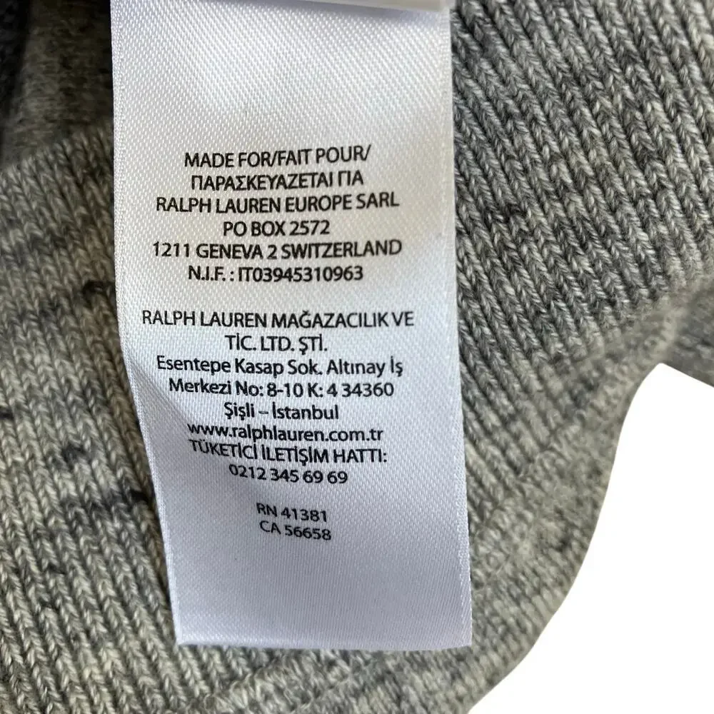 Polo Ralph Lauren Mens Sz S Heathered Grey Fine Knit Crewneck Sweater Classic